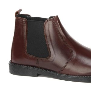 Men's Classic Brown Leather Chelsea Boots Dressy Ankle