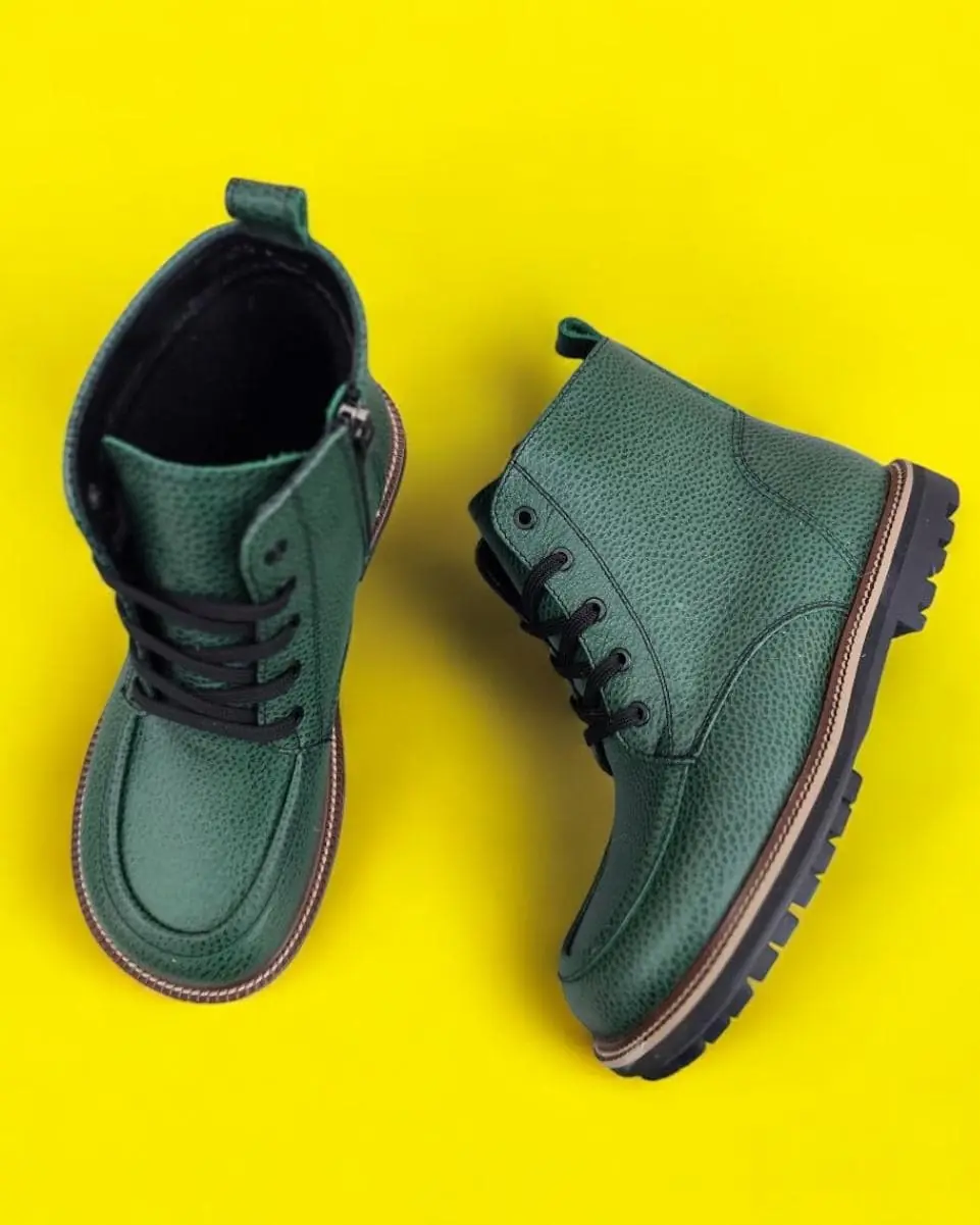 Brown Leather Winter Boots Handmade Anatomical Ankle Boots