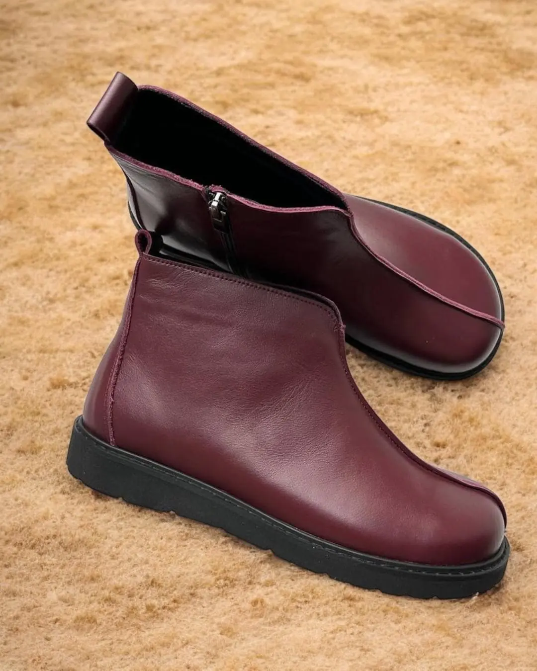 Fur Lined Winter Leather Boots For Women Orthopedic